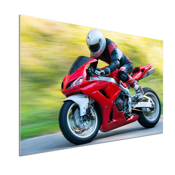 Sklenený panel do kuchynskej linky Motorka