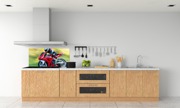Sklenený panel do kuchynskej linky Motorka