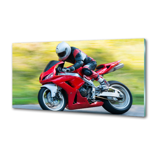 Sklenený panel do kuchynskej linky Motorka