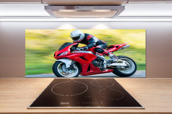 Sklenený panel do kuchynskej linky Motorka
