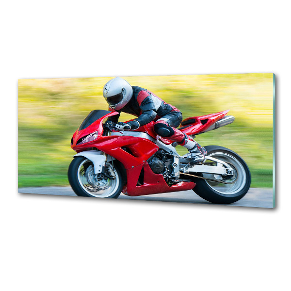 Sklenený panel do kuchynskej linky Motorka