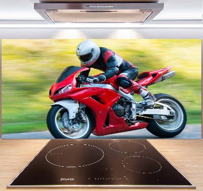 Sklenený panel do kuchynskej linky Motorka