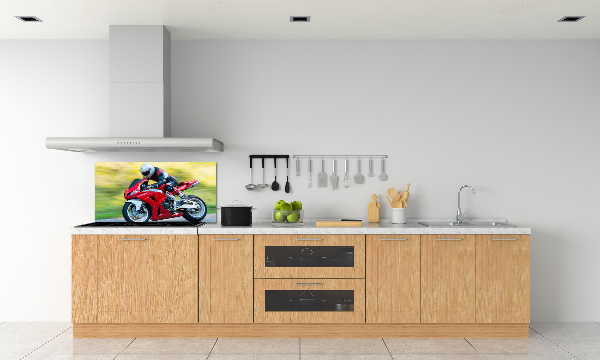 Sklenený panel do kuchynskej linky Motorka