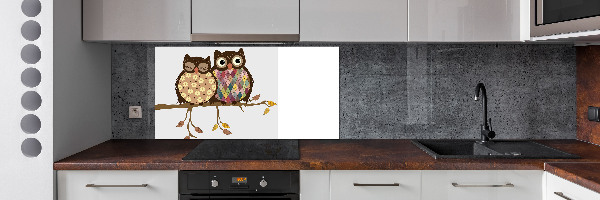Panel lacobel Dve sovy na vetve