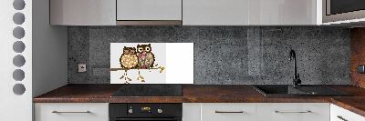 Panel lacobel Dve sovy na vetve
