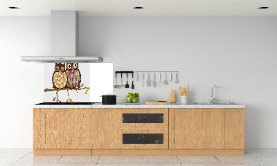 Panel lacobel Dve sovy na vetve