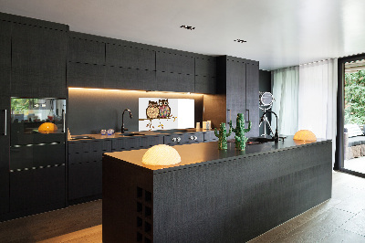 Panel lacobel Dve sovy na vetve