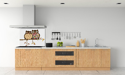 Panel lacobel Dve sovy na vetve