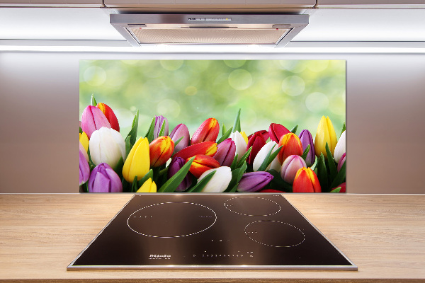 Panel do kuchyne Farebné tulipány