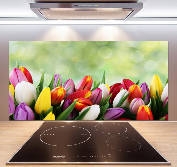 Panel do kuchyne Farebné tulipány