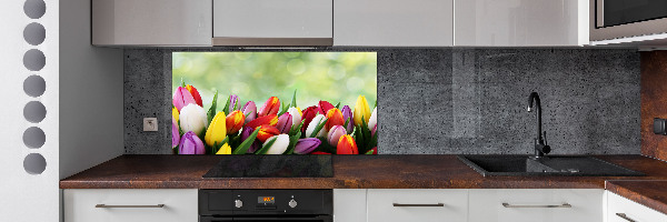 Panel do kuchyne Farebné tulipány