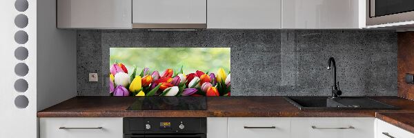 Panel do kuchyne Farebné tulipány