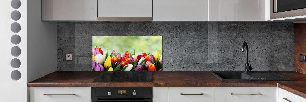 Panel do kuchyne Farebné tulipány