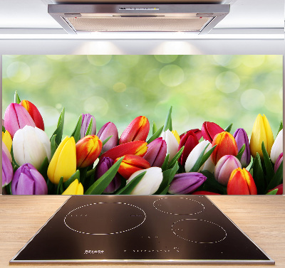 Panel do kuchyne Farebné tulipány