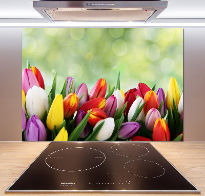 Panel do kuchyne Farebné tulipány