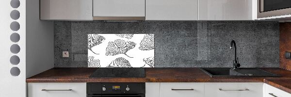 Sklenený panel do kuchynskej linky Ginko dvojlaločné