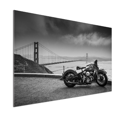 Sklenený panel do kuchynskej linky Motorka