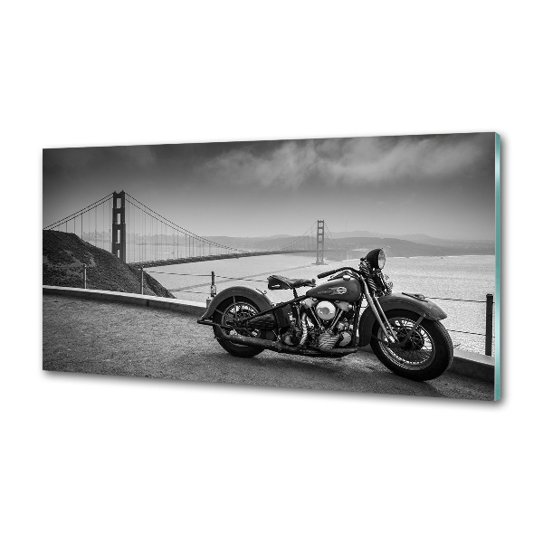Sklenený panel do kuchynskej linky Motorka