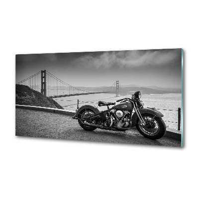 Sklenený panel do kuchynskej linky Motorka