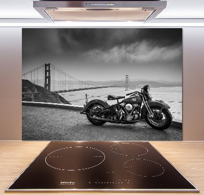 Sklenený panel do kuchynskej linky Motorka