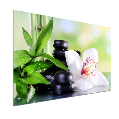 Sklenený panel do kuchynskej linky Orchidea