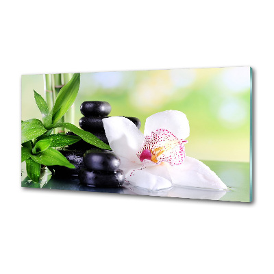 Sklenený panel do kuchynskej linky Orchidea