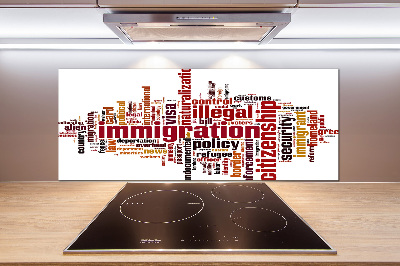Sklenený panel do kuchynskej linky Imigrácia