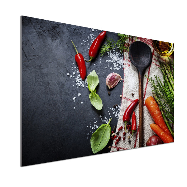 Sklenený panel do kuchynskej linky Ingrediencie
