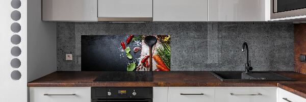 Sklenený panel do kuchynskej linky Ingrediencie