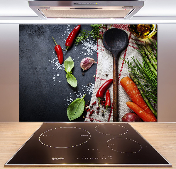 Sklenený panel do kuchynskej linky Ingrediencie