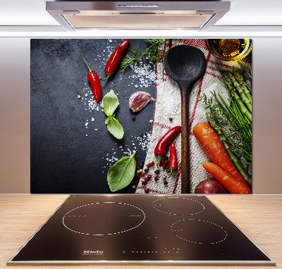 Sklenený panel do kuchynskej linky Ingrediencie