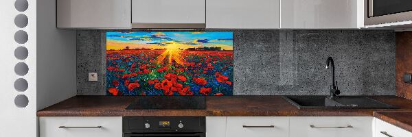 Dekoračný panel sklo Pole makov