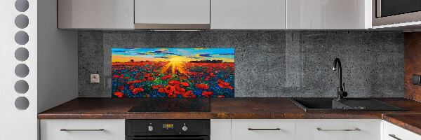Dekoračný panel sklo Pole makov