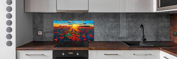 Dekoračný panel sklo Pole makov