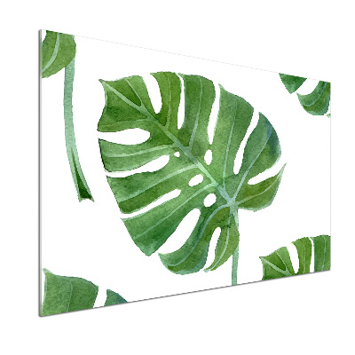 Sklenený panel do kuchynskej linky Monstera
