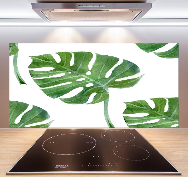 Sklenený panel do kuchynskej linky Monstera