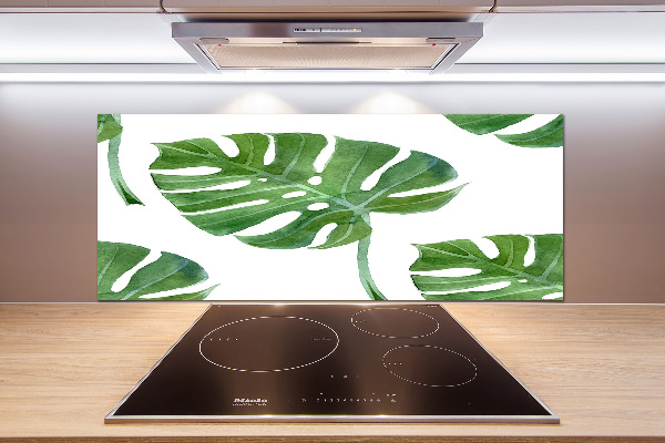 Sklenený panel do kuchynskej linky Monstera