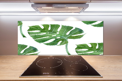 Sklenený panel do kuchynskej linky Monstera