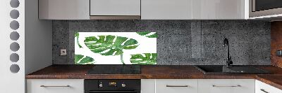 Sklenený panel do kuchynskej linky Monstera