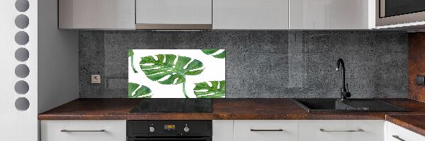 Sklenený panel do kuchynskej linky Monstera