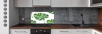 Sklenený panel do kuchynskej linky Monstera