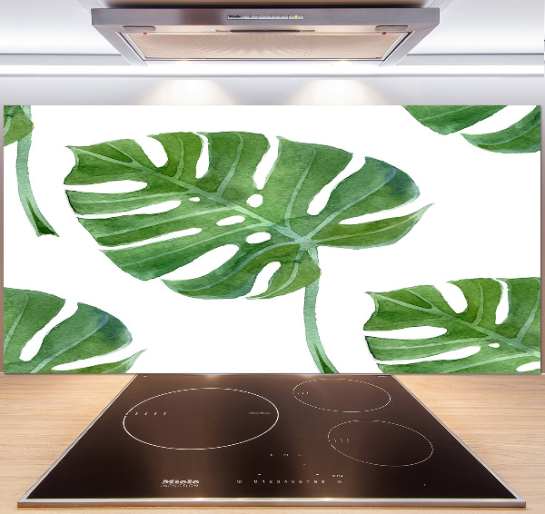 Sklenený panel do kuchynskej linky Monstera