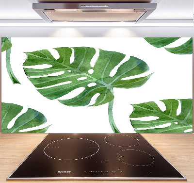 Sklenený panel do kuchynskej linky Monstera