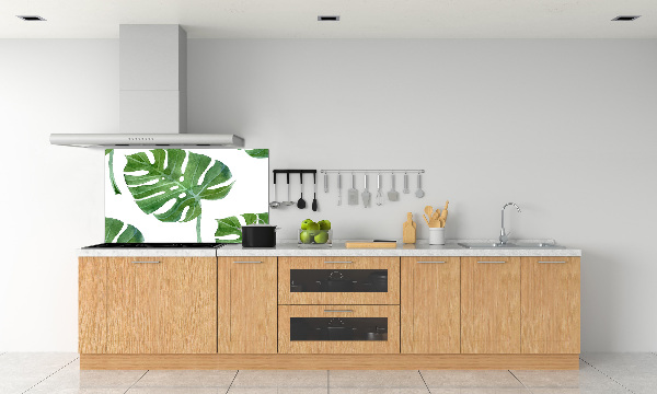 Sklenený panel do kuchynskej linky Monstera