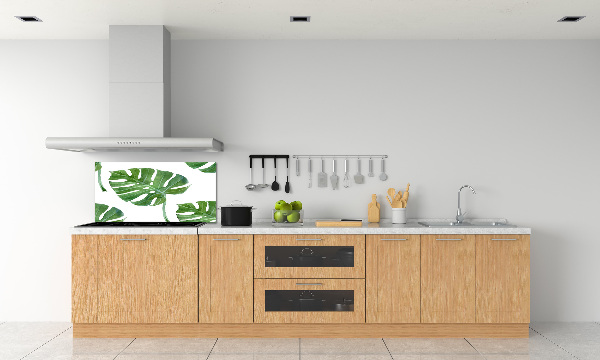 Sklenený panel do kuchynskej linky Monstera