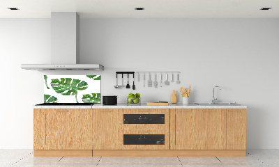 Sklenený panel do kuchynskej linky Monstera
