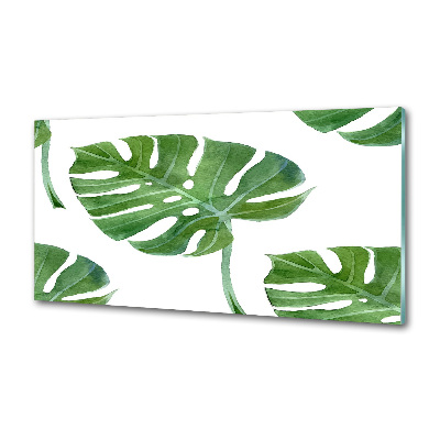 Sklenený panel do kuchynskej linky Monstera