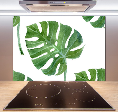 Sklenený panel do kuchynskej linky Monstera