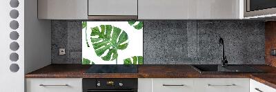 Sklenený panel do kuchynskej linky Monstera
