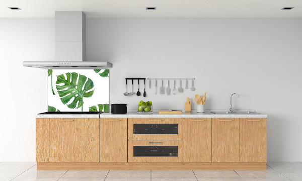 Sklenený panel do kuchynskej linky Monstera